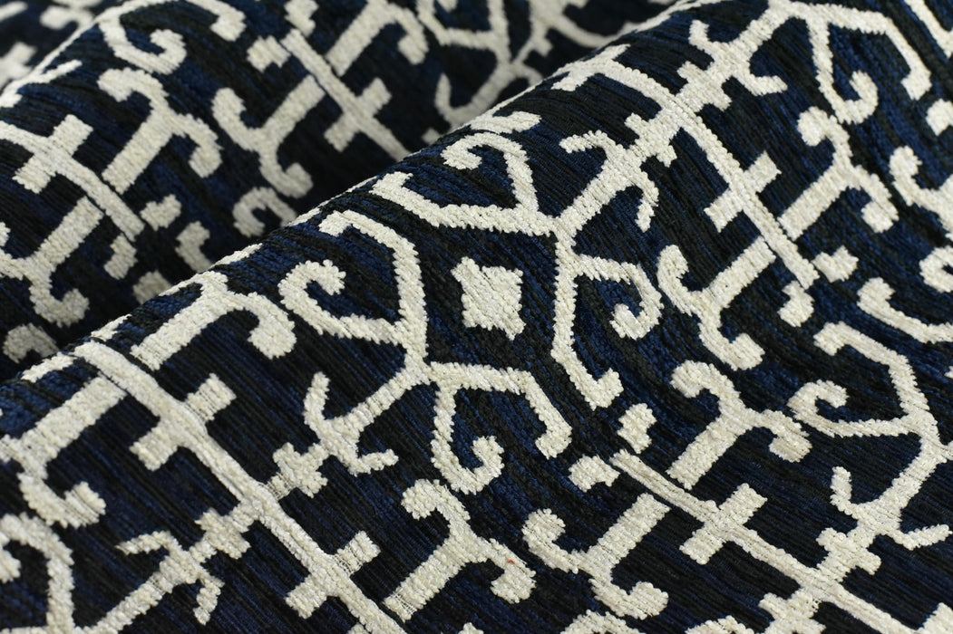 Navy Blue Chenille Abstract Geometric Jacquard Upholstery Fabric|Vintage Green Geometric Sofa Fabric Chair Fabric