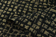 Designer Black and Earthy Yellow Abstract Geometric Jacquard Linen Blend Upholstery Fabric For Chairs