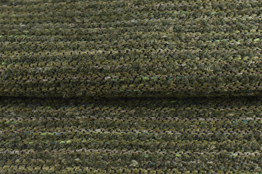 Olive Green Heavy Wool Linen Blend Boucle Upholstery Fabric|Chunky Nubby Textured Fabric For Chair Ottoman Couch