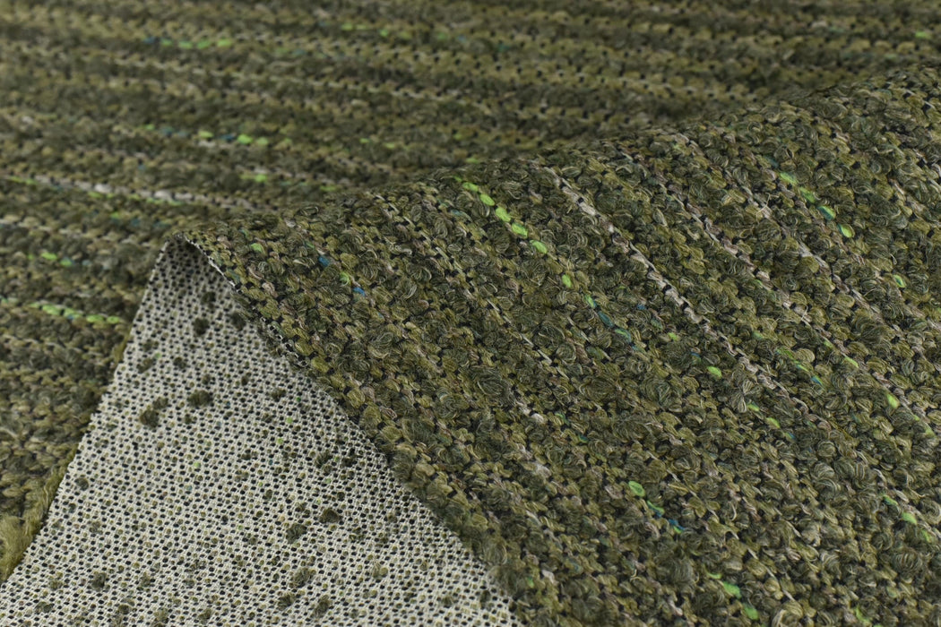 Olive Green Heavy Wool Linen Blend Boucle Upholstery Fabric|Chunky Nubby Textured Fabric For Chair Ottoman Couch