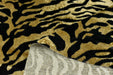 Luxury Black Gold Zebra Skin Cut Velvet Upholstery Fabric|Vintage Wild Animal Abstract Stripe Furniture Upholstery Fabric For Ottoman Chair