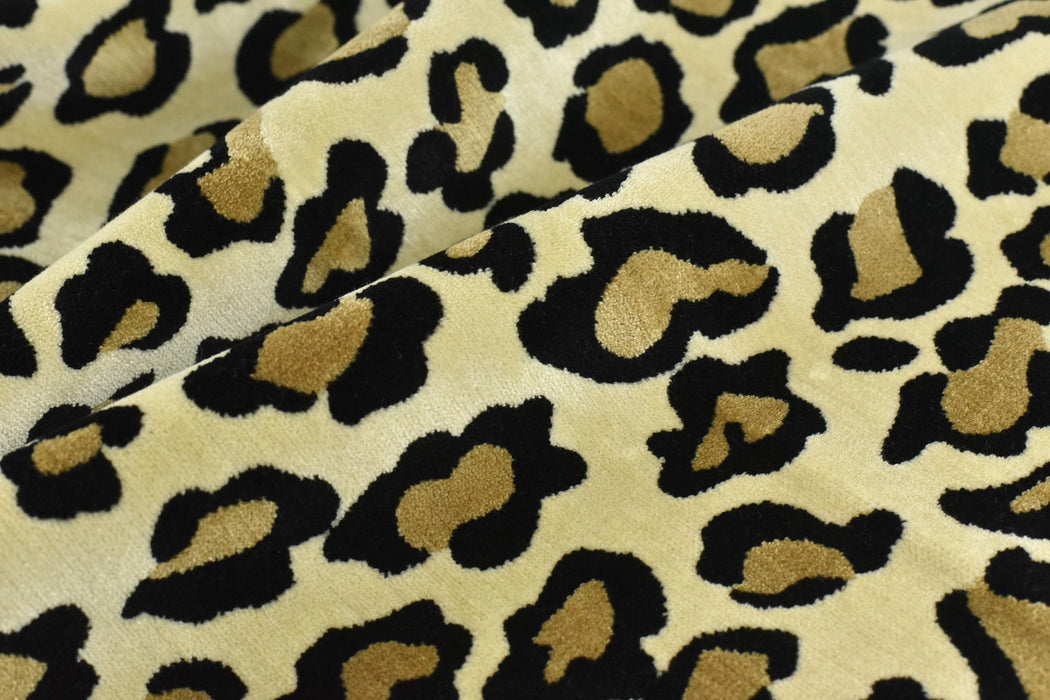 Luxury Leopard Cut Velvet Upholstery Fabric|Vintage Cheetah Wild Animal Abstract Geometric Furniture Upholstery Fabric For Ottoman Chair