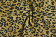 Heavy Weight 100% Cotton Leopard Cut Velvet Upholstery Fabric|Gold Black Cheetah Geometric Animal Luxury Furniture Fabric For Ottoman Chair