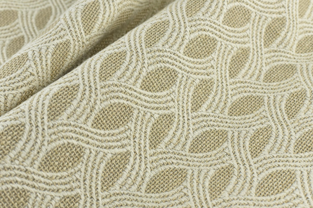 Natural Farmhouse Cotton Linen Blend Abstract Geometric Crossed Woven Textured Upholstery Fabric For Chair |Country Decor Fabric For Cushion