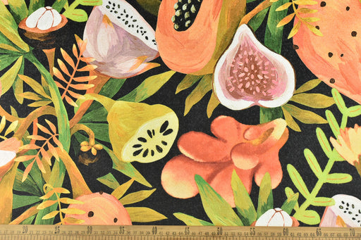 Vintage Exotic Fruits Botanical Print On Jacquard Woven Upholstery Fabric and Drapery Fabric|Heavy Soft Fabric For Chair Curtain