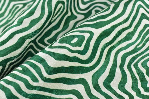 Modern Green and White Abstract Geometric Stripe Print On Jacquard Woven Upholstery Fabric|Heavy Soft Fabric For Chair Cushion Curtain