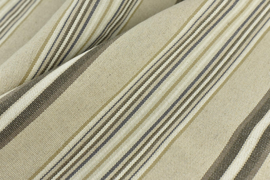 Rustic Cotton Linen Only Stripe Jacquard Geometric Ticking Upholstery and Drapery Fabric|Farmhouse Grain Sack Stripe Fabric For Chair Pillow