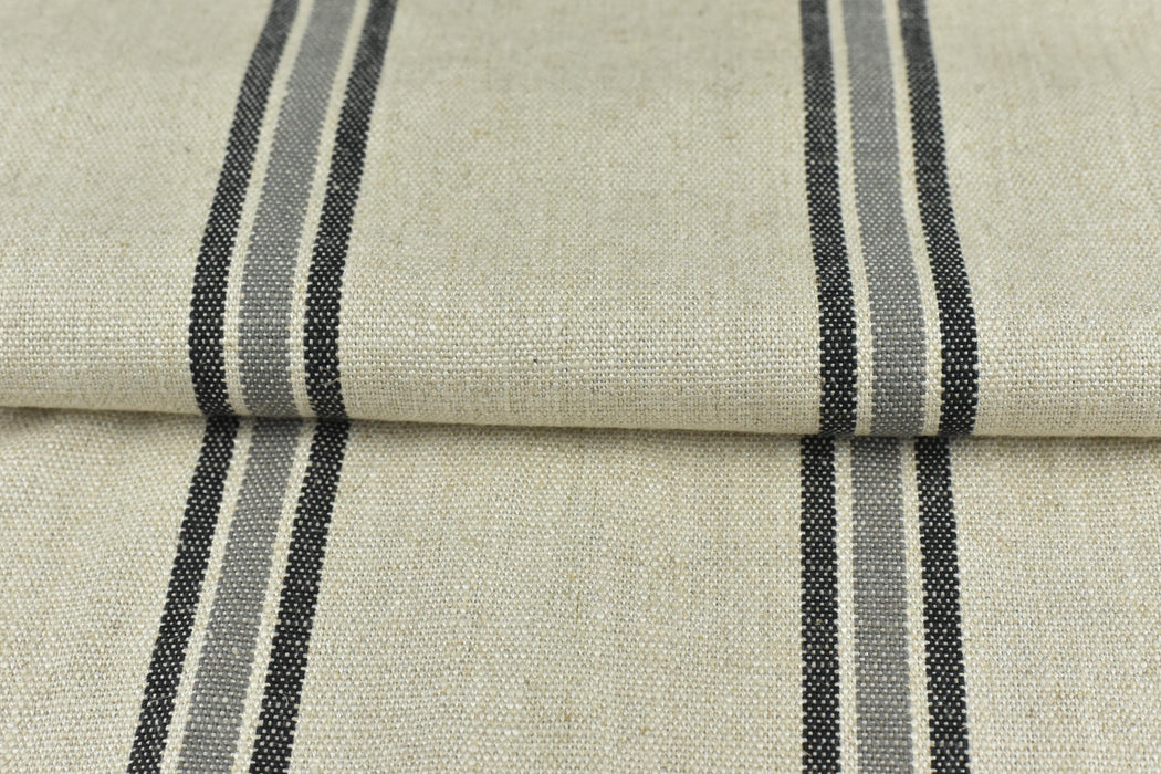 Geometric Cotton Linen Blend Ticking Stripe Upholstery and Drapery Fabric by the Yard For Chair|Country Chic Decor Grainsack Stripe Fabric