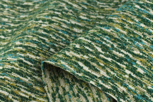 Designer Stylish Abstract Green Boucle Upholstery Fabric|Textured Wool Blended Boucle Fabric For Chair,Pillow,Couch|Cozy Soft Hand Fabric