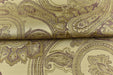 Floral Purple Gold Metallic Paisley Borcade Fabric For Drapery Curtain Table Cloth