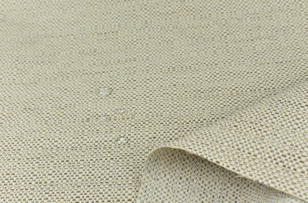 Cream Tan Woven Garden Patio Outdoor Upholstery Fabric For Chair|Modern Water Stain Resistant Reupholstery Fabric For Cushion Pillow