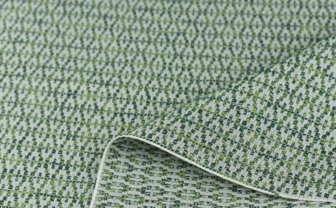 Green Diamond Geometric Garden Patio Outdoor Upholstery Fabric For Chair Ottoman|Outdoor Bar Decor Reupholstery Fabric For Cushion Pillow