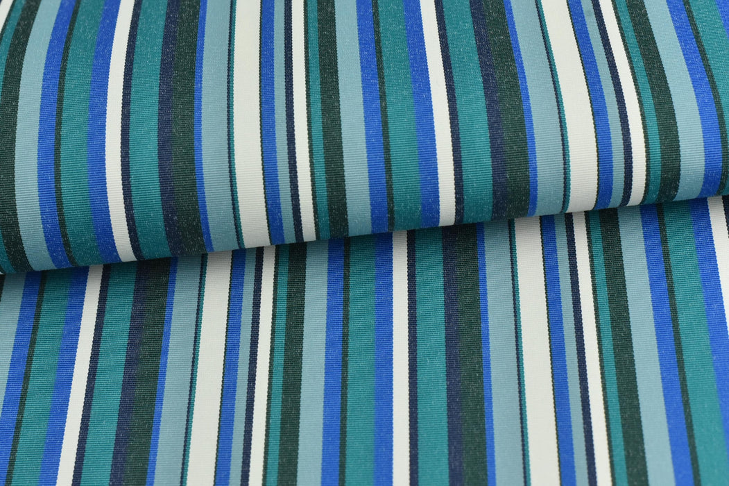 Blue and Green Garden Patio Striped Outdoor Upholstery Fabric For Chair Sofa Pillow|Solution Dyed Polyester Outdoor Furniture Fabric