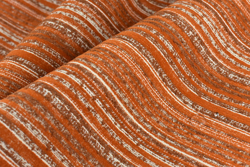 Heavy Weight Orange Rust Stripe Boucle Outdoor Upholstery Fabric For Patio Furniture Chair|Water Stain UV Resistant Outdoor Cushion Fabric