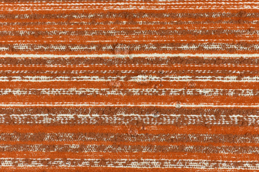 Heavy Weight Orange Rust Stripe Boucle Outdoor Upholstery Fabric For Patio Furniture Chair|Water Stain UV Resistant Outdoor Cushion Fabric