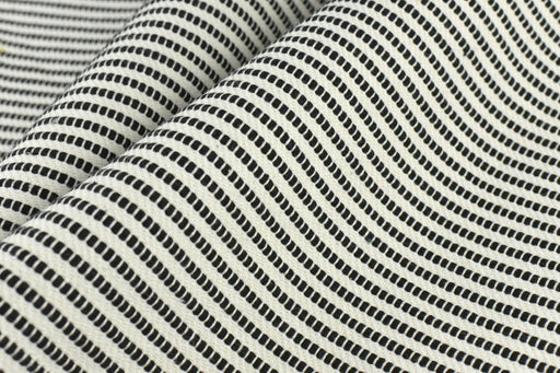 Vintage Black and White Stripe Geometric Cotton Blend Upholstery Fabric For Furniture|Heavy Farmhouse Striped Fabric For Chair Cushion Couch