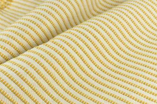 Vintage Yellow and White Stripe Geometric Cotton Blend Upholstery Fabric For Furniture|Heavy Farmhouse Decor Fabric For Chair Cushion Couch