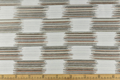 Cream Brown Abstract Stripe Indoor Outdoor Upholstery Fabric For Chair|Geometric Garden Patio Decor Furniture Fabric For Cushion Pillow