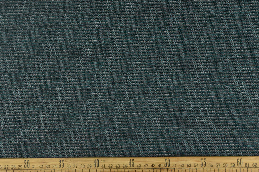 Teal Blue Stripe Textured Woven Outdoor Upholstery Fabric For Chair Sofa|Garden Patio Furniture Fabric For Cushion Pillow