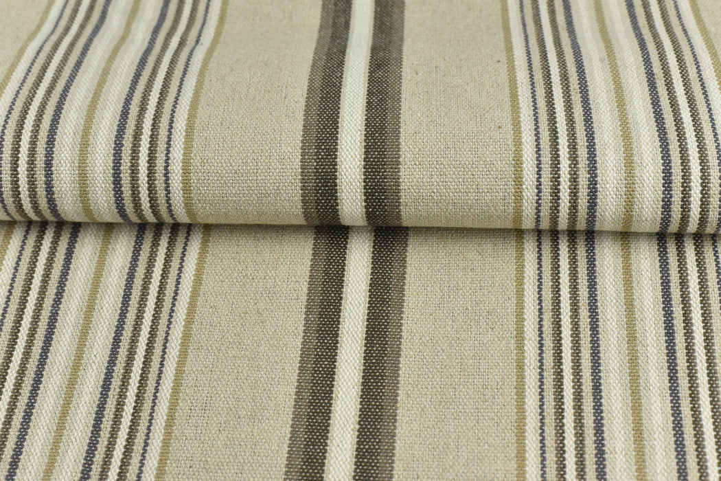 Rustic Cotton Linen Only Stripe Jacquard Geometric Ticking Upholstery and Drapery Fabric|Farmhouse Grain Sack Stripe Fabric For Chair Pillow