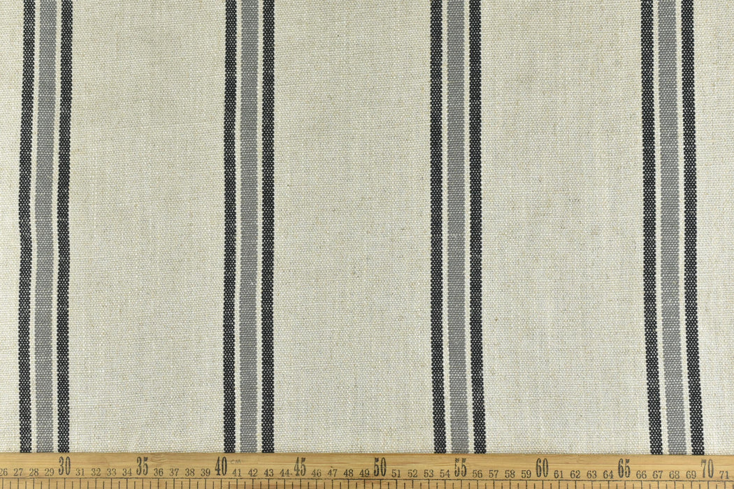 Geometric Cotton Linen Blend Ticking Stripe Upholstery and Drapery Fabric by the Yard For Chair|Country Chic Decor Grainsack Stripe Fabric