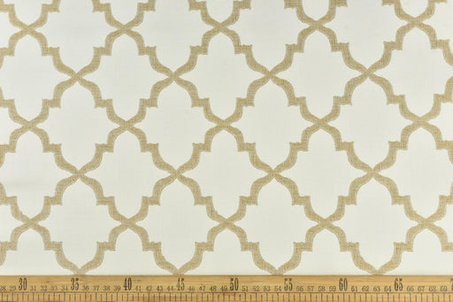 Vintage Ogee Trellis Geometric Jacquard Home Decor Fabric For Curtain and Chair|Brown Moroccan Decor Fabric|Farmhouse Country Fabric By Yard