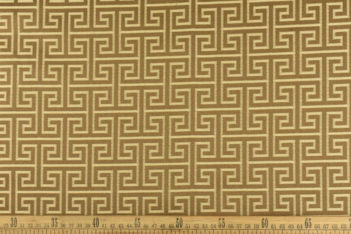 Vintage Greek Key Geometric Jacquard Home Decor Fabric For Curtain and Chair|Brown Geometric Decor Fabric|Farmhouse Country Fabric By Yard