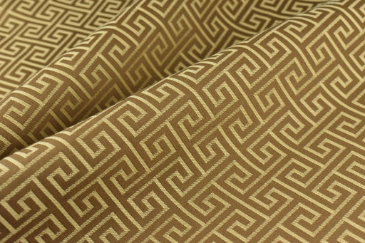 Vintage Greek Key Geometric Jacquard Home Decor Fabric For Curtain and Chair|Brown Geometric Decor Fabric|Farmhouse Country Fabric By Yard