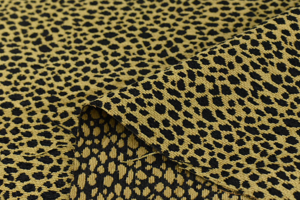 Vintage Leopard Animal Skin Textured Chenille Jacquard Upholstery Fabric For Chair Cushion|Small Leopard Woven Fabric For Farmhouse Decor