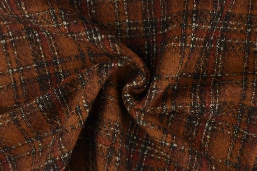 Vintage Gold Brown Soft and Smooth Wool Blend Tweed Plaid Upholstery Fabric For Chair Curtain|Elegant British Check Fabric For Pillow Coat