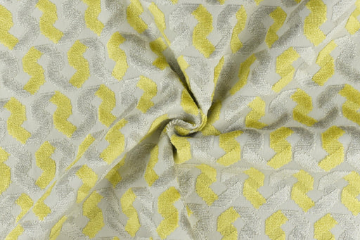 Heavy Weight Yellow Sliver Geometric Raised Cut Velvet Upholsetry Fabric For Chair Couch|High Quality Abstract Stripe Velvet Fabric