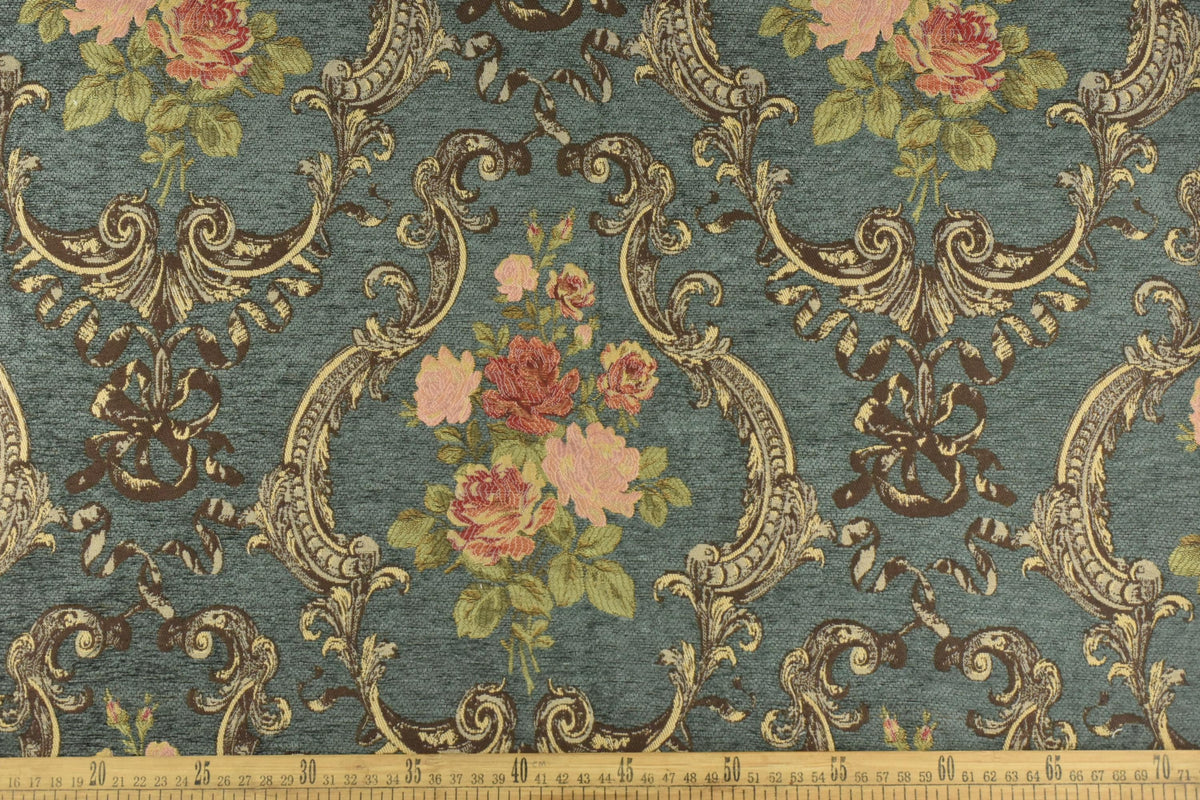オーダー専用 Mid Century Modern Elegant Damask Large Floral Chenille Jacquard