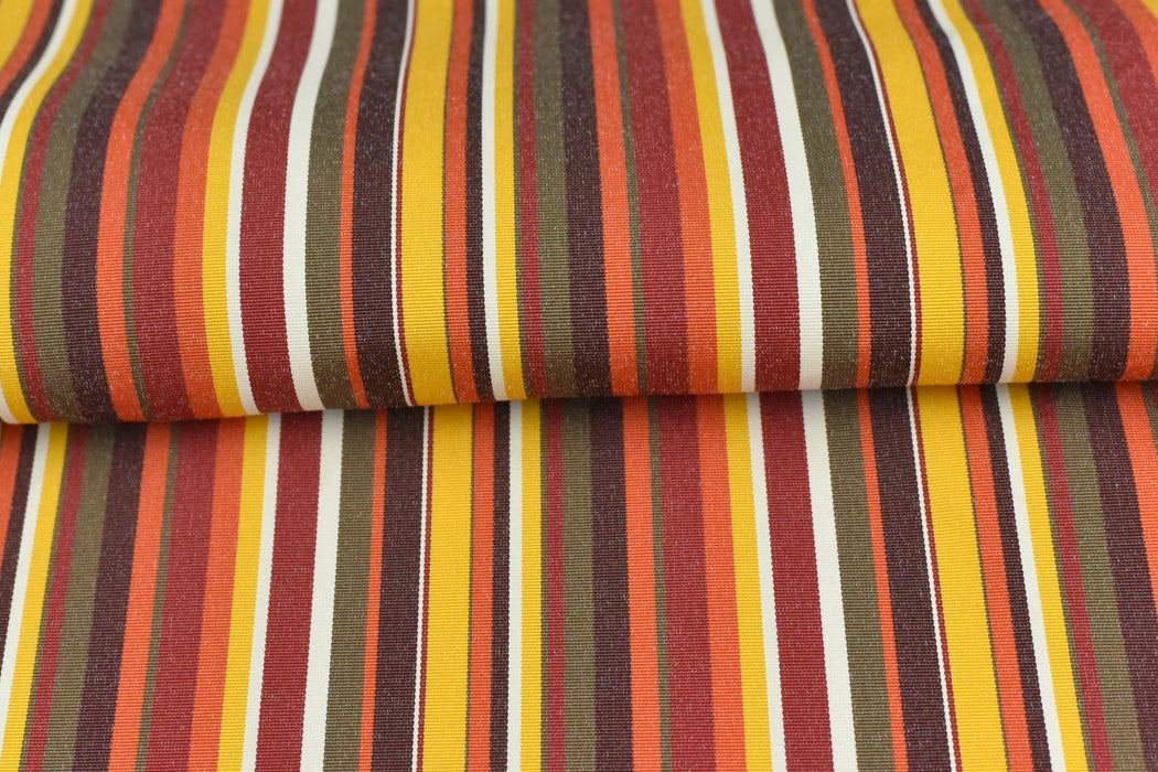 Red Orange Brown White Garden Patio Striped Outdoor Upholstery Fabric For Chair Sofa Pillow|Solution Dyed Polyester Outdoor Furniture Fabric