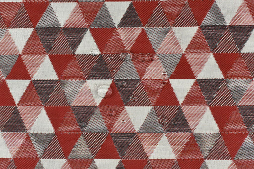 Red Grey White Geometric Outdoor Solution Dyed Acrylic Polyester Upholstery Fabric For Chair Sofa|Stain Resistant Patio Balcony Decor Fabric