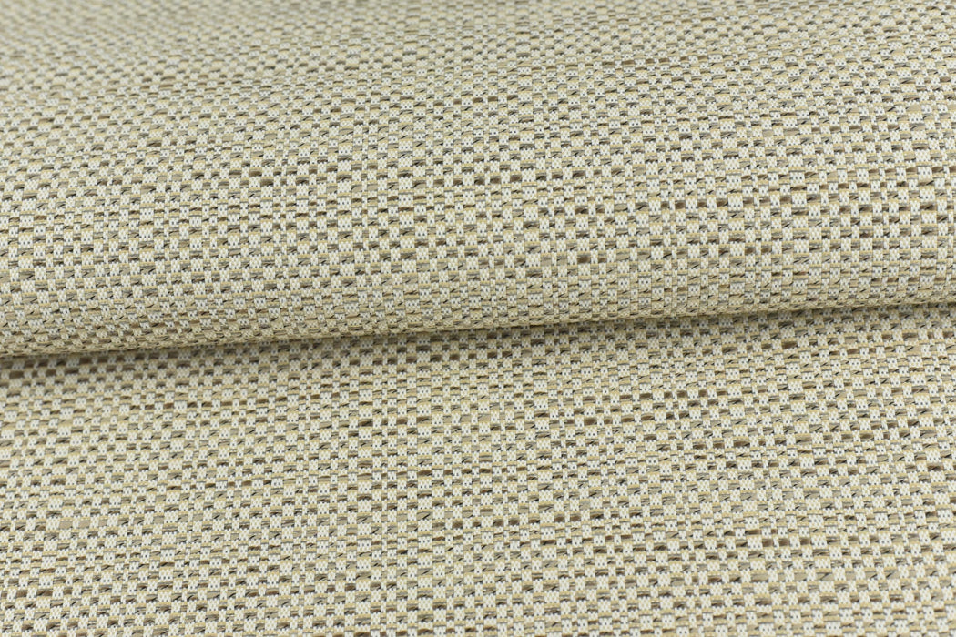 Cream Tan Woven Garden Patio Outdoor Upholstery Fabric For Chair|Modern Water Stain Resistant Reupholstery Fabric For Cushion Pillow