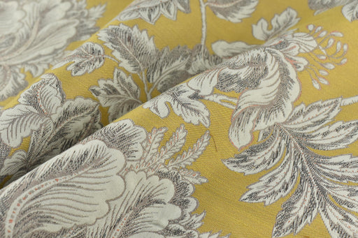 Vintage Large Yellow Floral Jacquard Upholstery Fabric For Chair|Extra Wide French Country Fabric By The Yard For Furniture Curtain 110"W