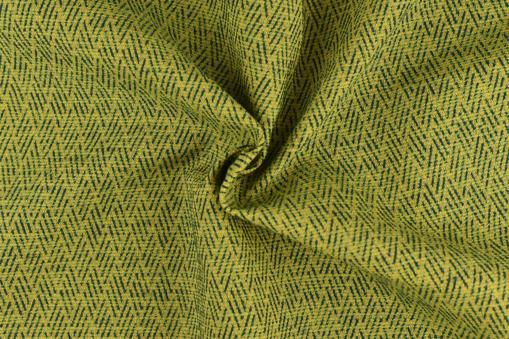 Chartreuse Green Crosshatch Geometric Woven Outdoor Upholstery Fabric For Chair|Garden Patio Outdoor Furniture Fabric For Couch Cushion