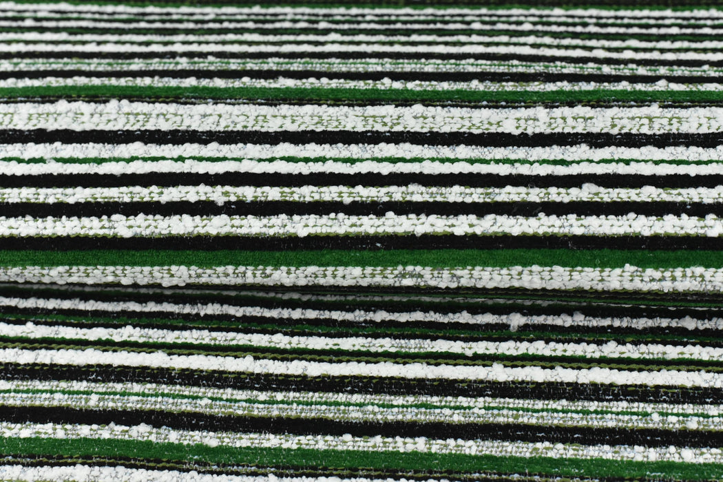 Heavy Weight Green Stripe Boucle Garden Outdoor Furniture Upholstery Fabric For Chair Cushion|Water Stain Resistant Outdoor Cushion Fabric