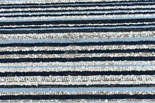 Heavy Weight Navy Stripe Boucle Outdoor Upholstery Fabric For Patio Chair Cushion|Water Stain UV Resistant Home and Garden Furniture Fabric