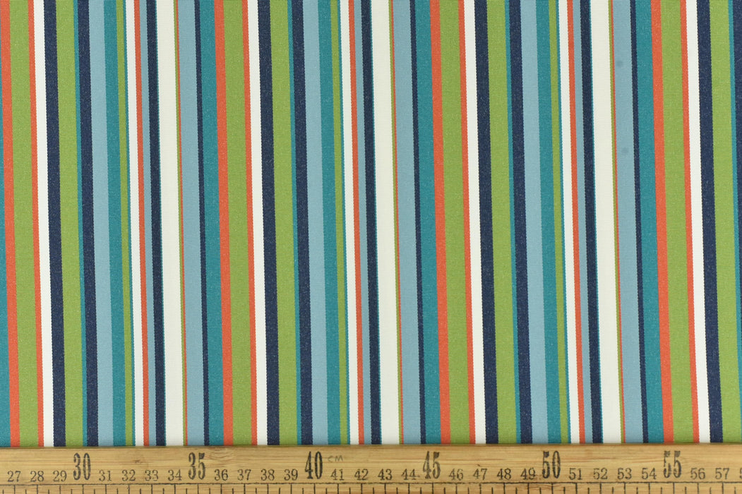 Blue Green Orange Garden Patio Striped Outdoor Upholstery Fabric For Chair Sofa Pillow|Solution Dyed Polyester Outdoor Furniture Fabric