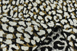 Designer Heavyweight Wool Blend Black Gold White Leopard Jacquard Textured Upholstery Fabric|Abstract Cheetah Animal Skin Geometric Fabric