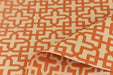 Vintage Geometric Solution Dyed Outdoor Upholstery Fabric For Chair in Orange|Water Repellent Stain Resistant Outdoor Patio Furniture Fabric