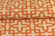 Vintage Geometric Solution Dyed Outdoor Upholstery Fabric For Chair in Orange|Water Repellent Stain Resistant Outdoor Patio Furniture Fabric