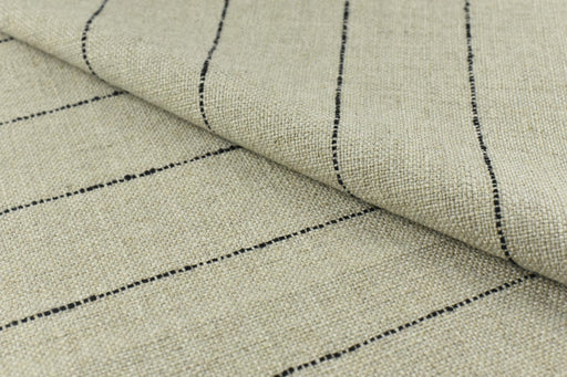 Heavy Weight Natural Linen Look Wool Blend Stripe Upholstery Fabric For Chair Cushion|Vintage and Minimalist Farmhouse Ticking Stripe Fabric