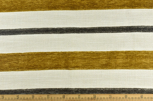 Heavyweight French Country Gold Stripe Chenille Texture Woven Upholstery Fabric For Chair|Vintage Farmhouse Decor Fabric For Couch Headboard