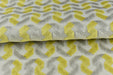 Heavy Weight Yellow Sliver Geometric Raised Cut Velvet Upholsetry Fabric For Chair Couch|High Quality Abstract Stripe Velvet Fabric