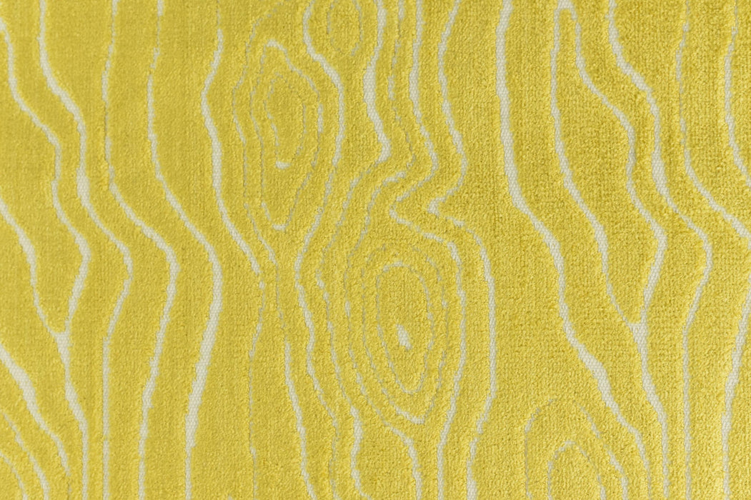 Heavy Weight Yellow Wood Bark Textured Abstract Geometric Raised Cut Velvet Upholsetry Fabric For Chair Couch