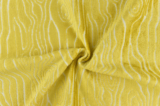 Heavy Weight Yellow Wood Bark Textured Abstract Geometric Raised Cut Velvet Upholsetry Fabric For Chair Couch