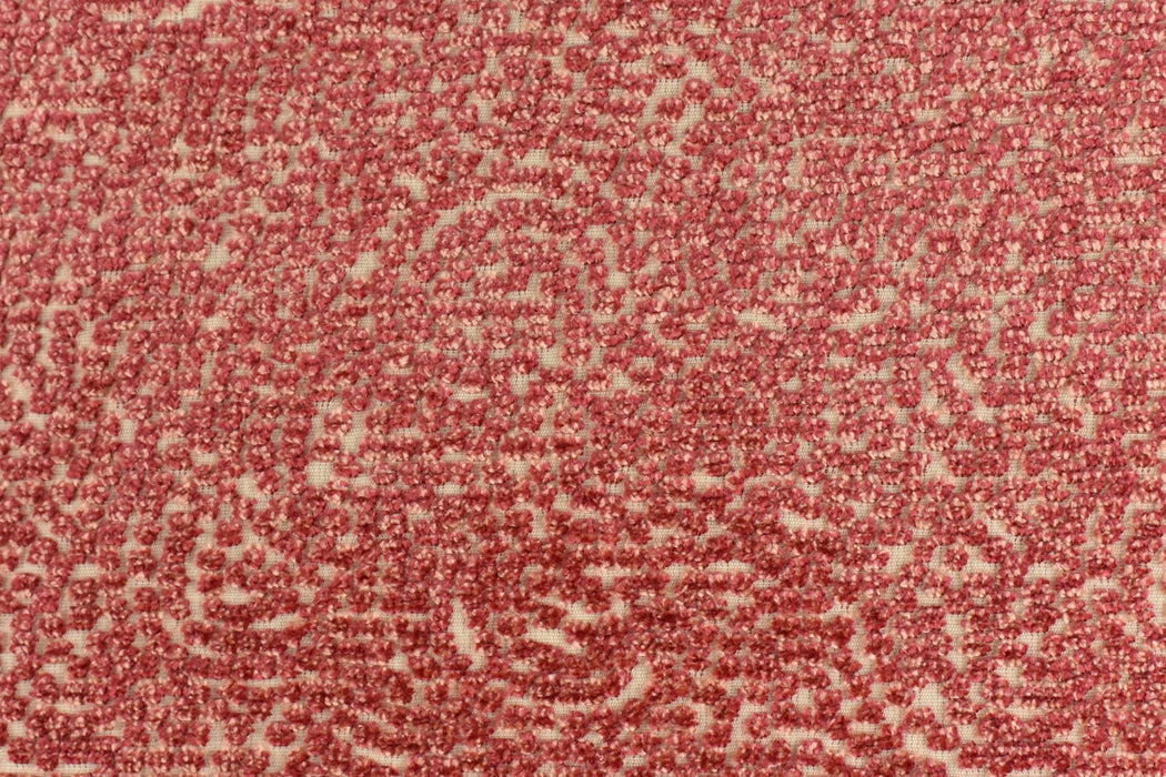 Heavy Weight Red Cream Plush Textured Abstract Geometric Raised Cut Velvet Upholsetry Fabric For Chair Couch|Durble Furniture Fabric By Yard