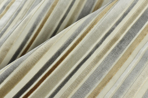 Heavy Weight Sliver Gray Gold Textured Geometric Stripe Raised Cut Velvet Upholsetry Fabric For Chair Couch|Durble Furniture Fabric By Yard